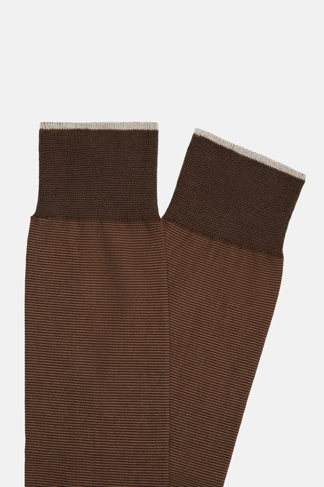 Streifen-Socken aus Baumwolle, Braun, hi-res