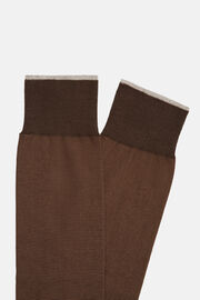 Streifen-Socken aus Baumwolle, Braun, hi-res