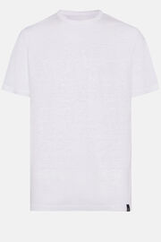 T-shirt em Jersey de Linho Elástico, White, hi-res