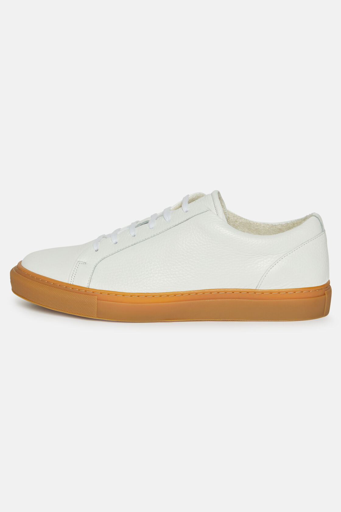 White Tumbled Leather Trainers, , hi-res