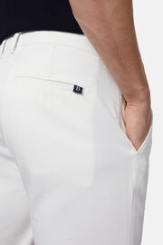 Pantaloni In Cotone Tencel Elasticizzato, Bianco, hi-res