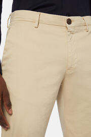 Pantalon En Coton Tencel Extensible, Sable, hi-res