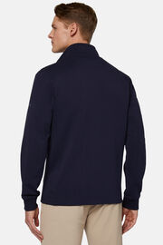 Sweat-Shirt Full Zip En Scuba Léger, bleu marine, hi-res