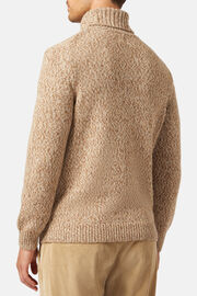 Dove Grey Polo Neck Jumper in a Cashmere Blend, , hi-res
