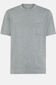 Grey Pima Cotton Knitted T-Shirt, Grey, hi-res