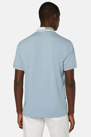 Polo in sustainable performance pique, Light Blu, hi-res