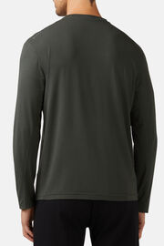 Long-Sleeved Stretch Carbon Modal T-Shirt, , hi-res