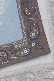 Macro Patterned Linen Pocket Square, Light Blue, hi-res