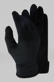 Wool Jersey Gloves, Black, hi-res