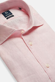 Camisa de linho cor de rosa de ajuste regular, Pink, hi-res
