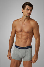 Stretch cotton jersey boxer shorts, Grey, hi-res