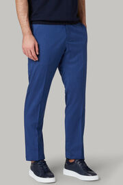 Pantalon Couleur Unie En Laine Super Légère, Bluette, hi-res