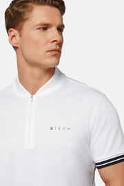 High-Performance Fabric Polo Shirt, White, hi-res
