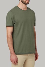 T-shirt in jersey di cotone lino, Militare, hi-res