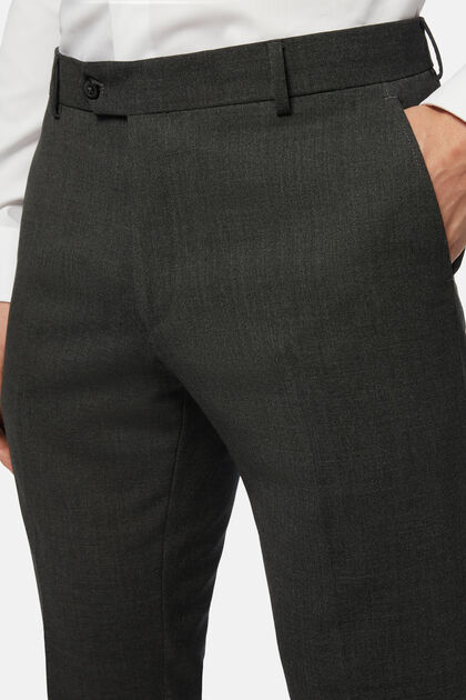Trousers in Travel Wool, Grey, hi-res