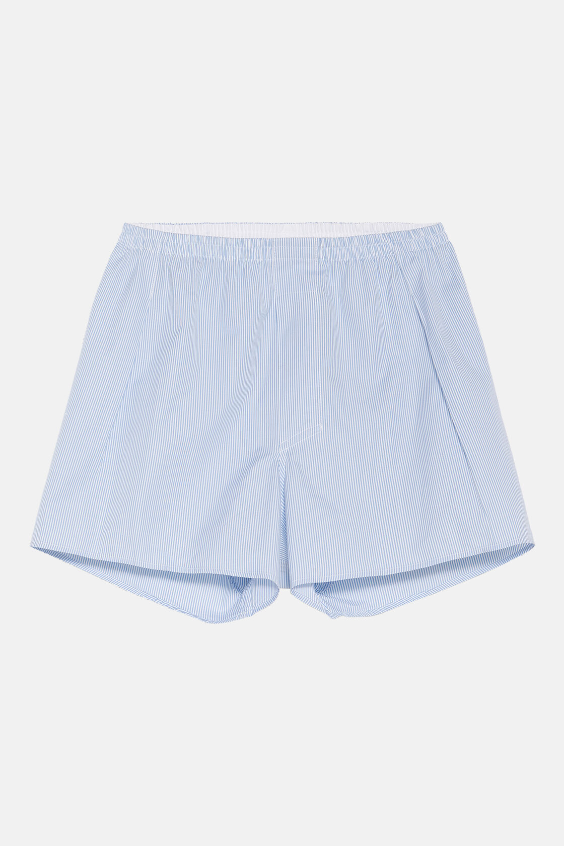 Light Blue Striped Cotton Boxer Shorts, Stripe Light blue, hi-res
