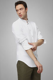 Regular Fit Sky Blue Shirt With High Collar, White, hi-res