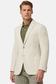 White Cotton B Jersey Jacket, White, hi-res
