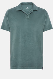 Poloshirt van katoen/nylon, Green, hi-res