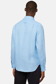 Camisa de algodão azul celeste de ajuste regular, Light Blu, hi-res