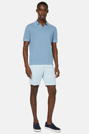Stretch Cotton Summer Bermuda Shorts, Light Blu, hi-res