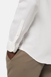 Camisa Blanca de Tencel y Lino Regular Fit, Blanco, hi-res