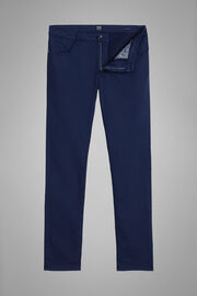Pantalone 5 Tasche In Cotone Gabardina Tencel Regualr Fit, Navy, hi-res