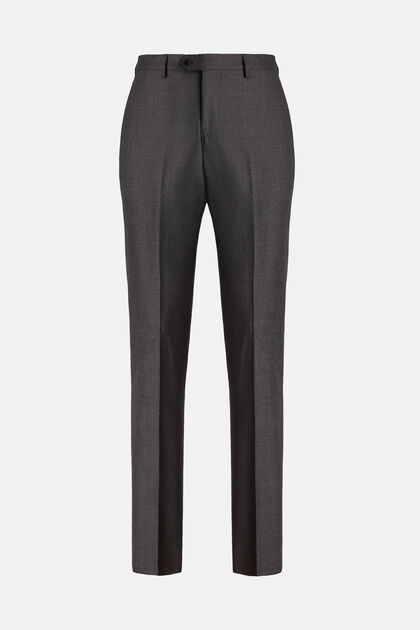 Regular Fit Birdseye Wool Pants, Medium grey, hi-res