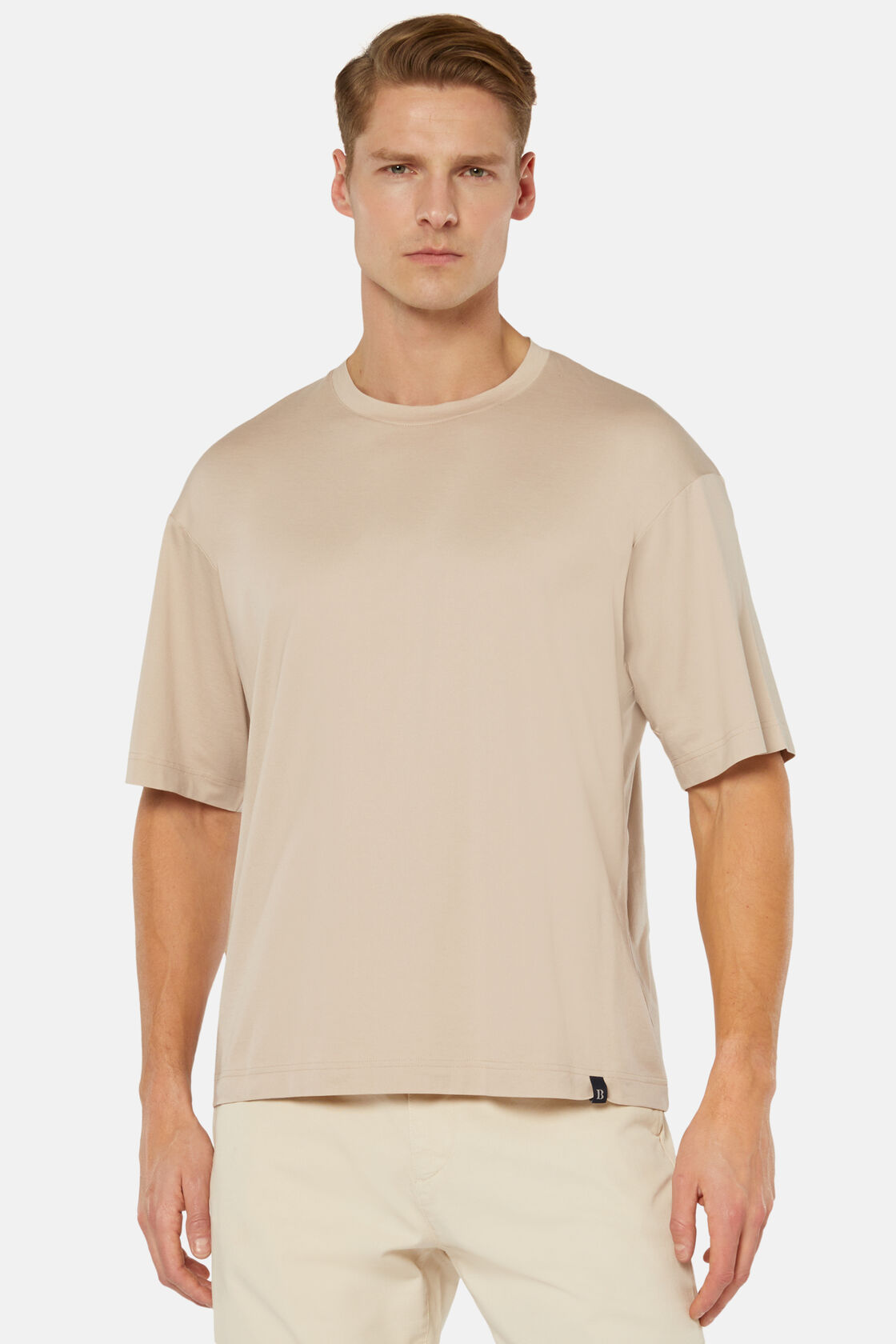 Hochwertiges Jersy-T-Shirt, Beige, hi-res