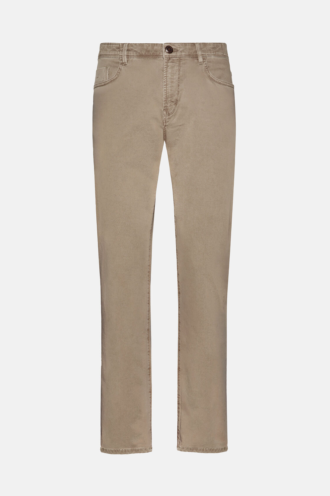 Stretch Cotton Jeans, Taupe, hi-res