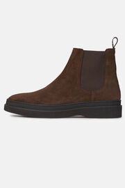 Suede Leather Ankle Boots, Brown, hi-res
