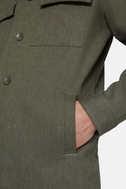 Giacca Camicia Link In Cotone E Lino, Militare, hi-res