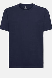 Camiseta De Punto De Algodón Slub, Azul  Marino, hi-res
