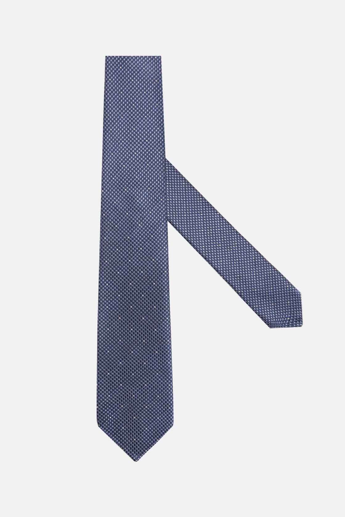 Krawat w pepitkę z mieszanki jedwabiu, Navy blue, hi-res