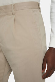 Pantalon En Coton Extensible, Beige, hi-res