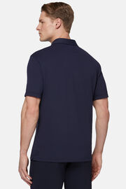 Spring High-Performance Piqué Polo Shirt, Navy blue, hi-res
