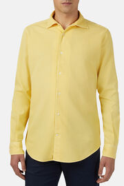 Regular Fit Yellow Cotton Shirt, Yellow, hi-res