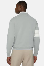 Sweatshirt com decote rente ao pescoço de mistura de algodão orgânico, Green, hi-res