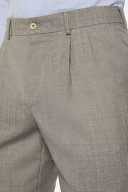 Dwurzędowy jasnoszary garnitur w prążki z czystej wełny, light grey, hi-res
