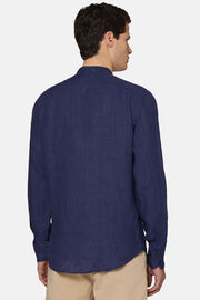 Regular Fit Navy Blue Linen Shirt, Navy blue, hi-res
