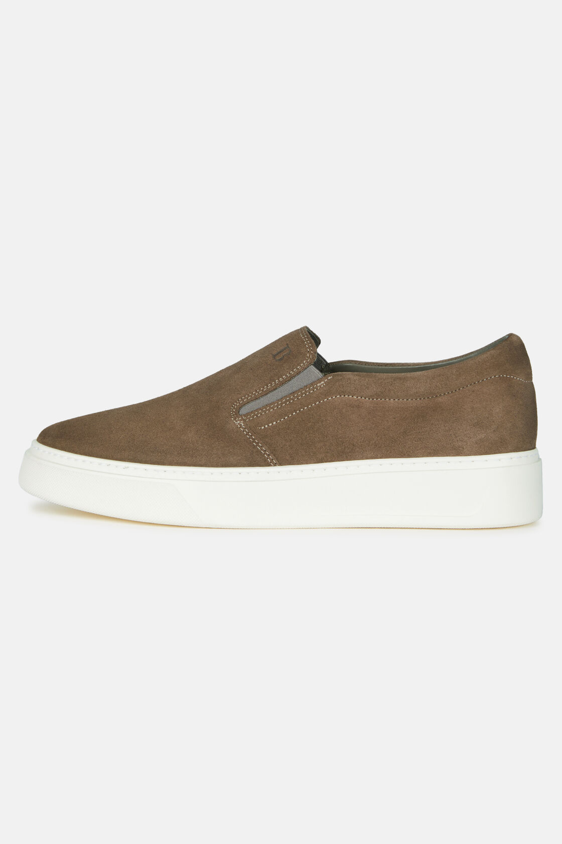 Slip-On In Pelle Scamosciata Taupe, Taupe, hi-res
