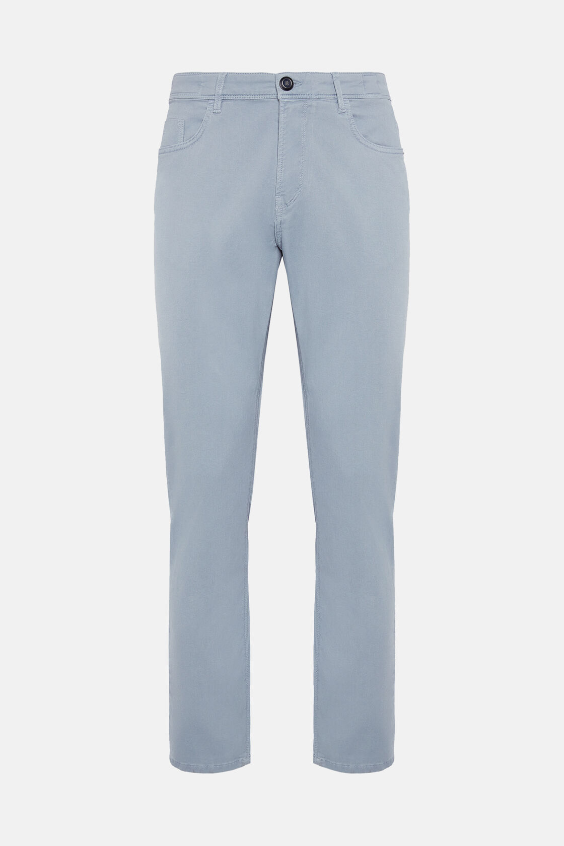 Jeans In Cotone Tencel Elasticizzato, Azzurro, hi-res