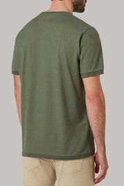 T-shirt aus baumwolljersey und leinen, Militärgrün, hi-res