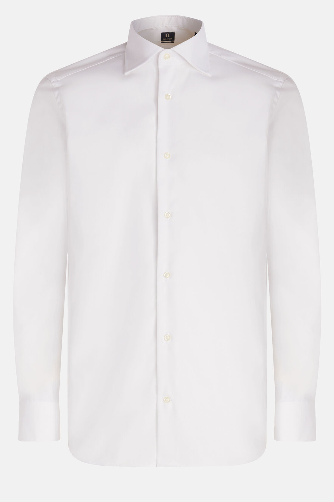 White Slim Fit Cotton Pin Point Shirt, White, hi-res