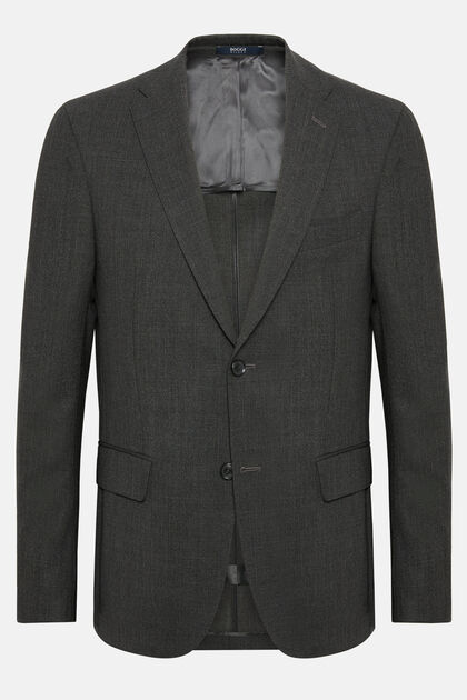 Grey Jacket in Travel Wool, Grey, hi-res