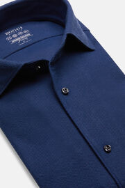 Camisa Estilo Polo De Punto Japonés Regular Fit, Azul  Marino, hi-res