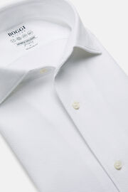 Camisa Estilo Polo De Punto Japonés Regular Fit, Blanco, hi-res
