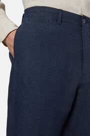 Linen Pants, Navy blue, hi-res