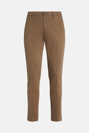 Stretch Cotton Trousers, Taupe, hi-res