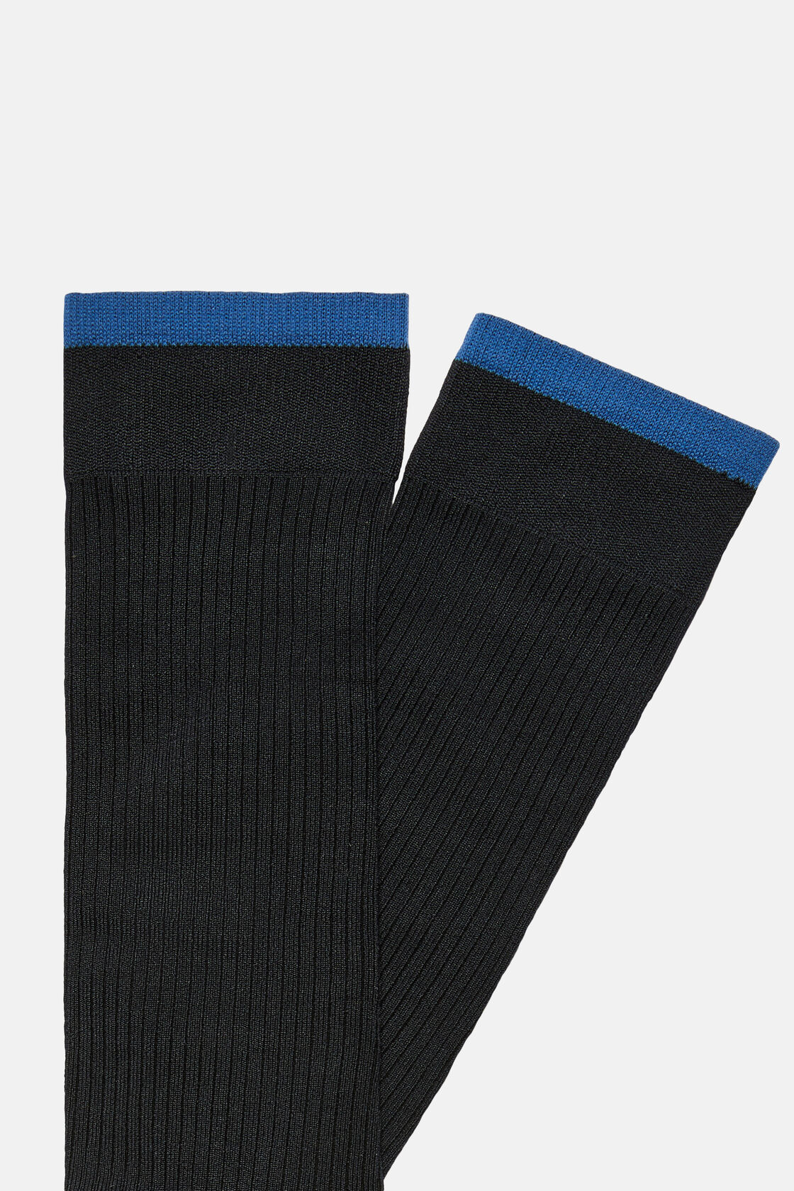 Ribbed Pattern Socks In Technical Yarn, Navy blue, hi-res